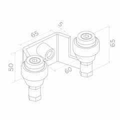 Suport ghidaj 2 role pentru partea superioara, 60 mm