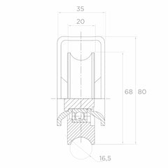 Rola pentru poarta culisanta model U, D=68 mm