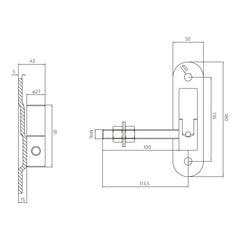 Balama sudabila  M16 cu bila si placa 180x50x5