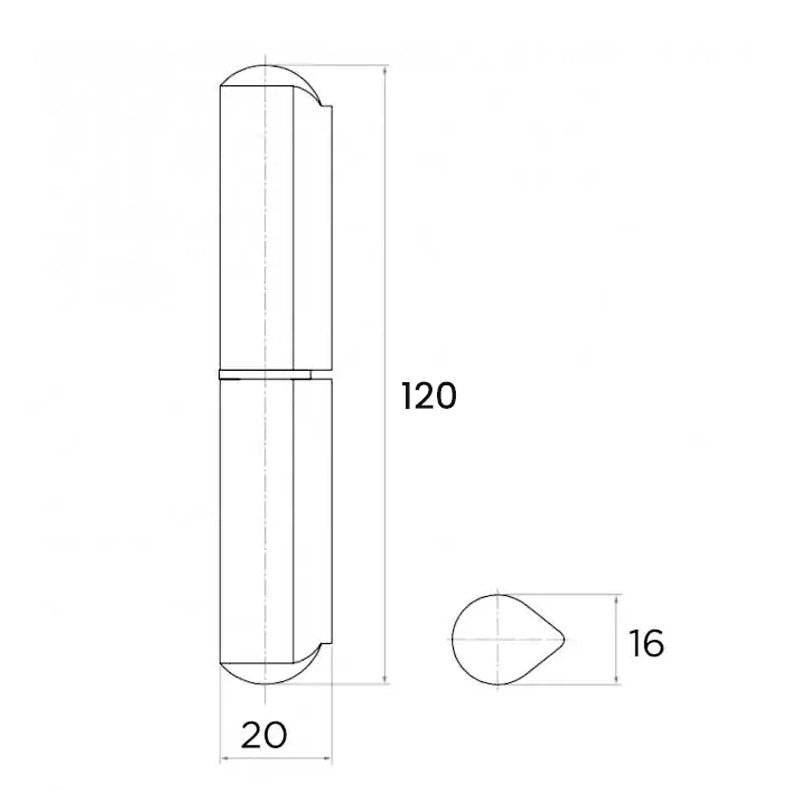 Balama sudabila D=16 mm L=120 mm