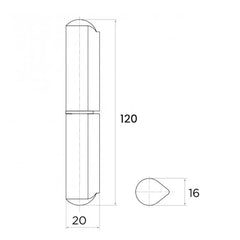 Balama sudabila D=16 mm L=120 mm