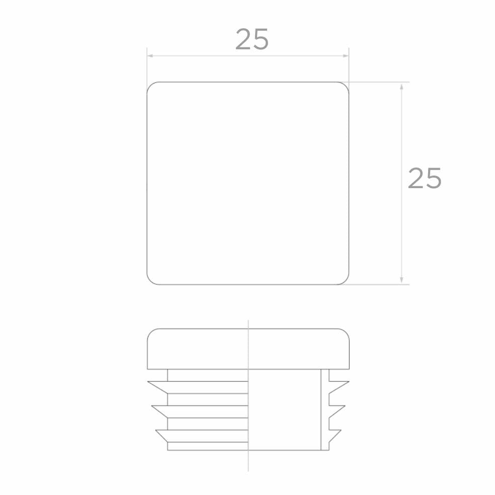Capac plastic 25x25mm 