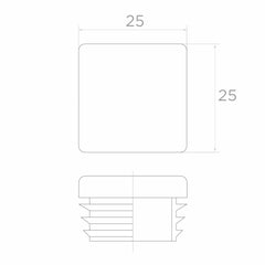 Capac plastic 25x25mm 