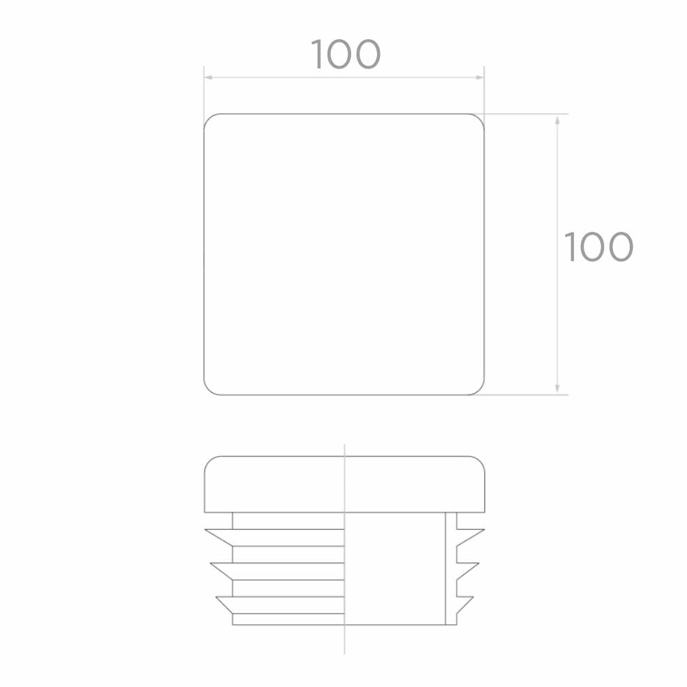 Capac plastic 100x100 mm
