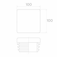 Capac plastic 100x100 mm