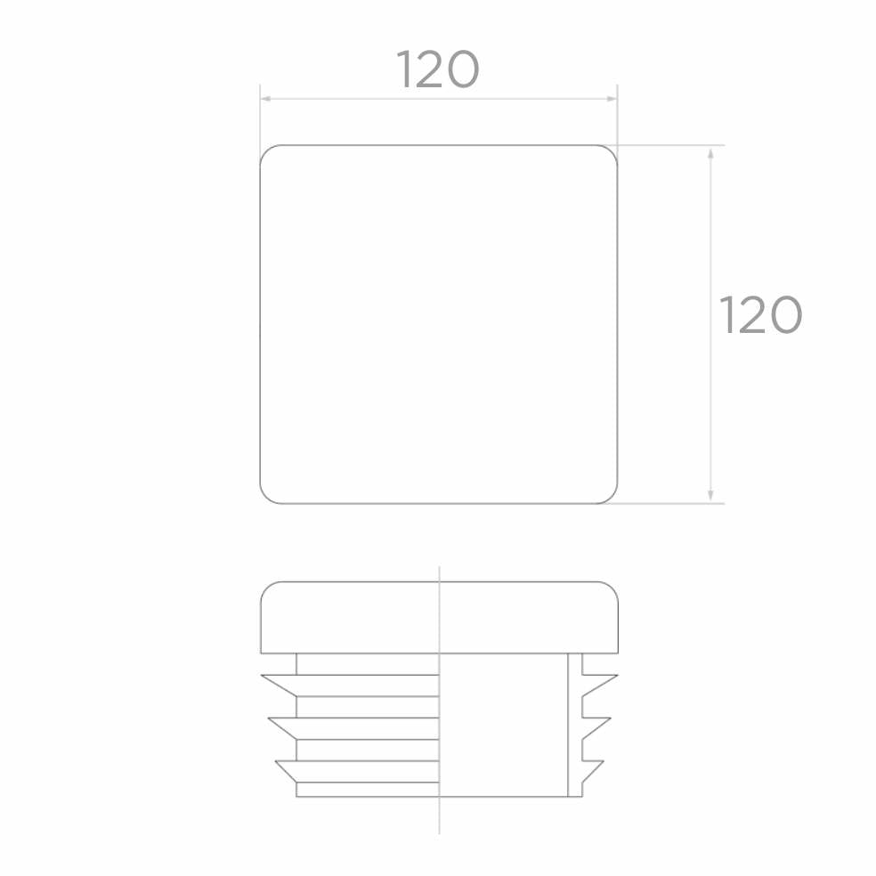 Capac plastic 120x120 mm