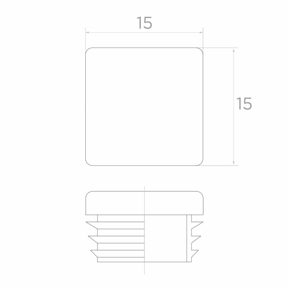 Capac plastic 15x15 mm