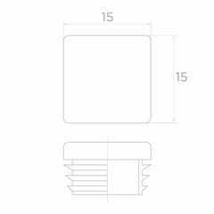 Capac plastic 15x15 mm