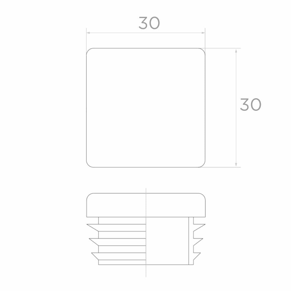 Capac plastic 30x30mm