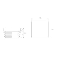 Capac plastic 40x40mm