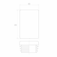 Capac plastic 40x30 mm