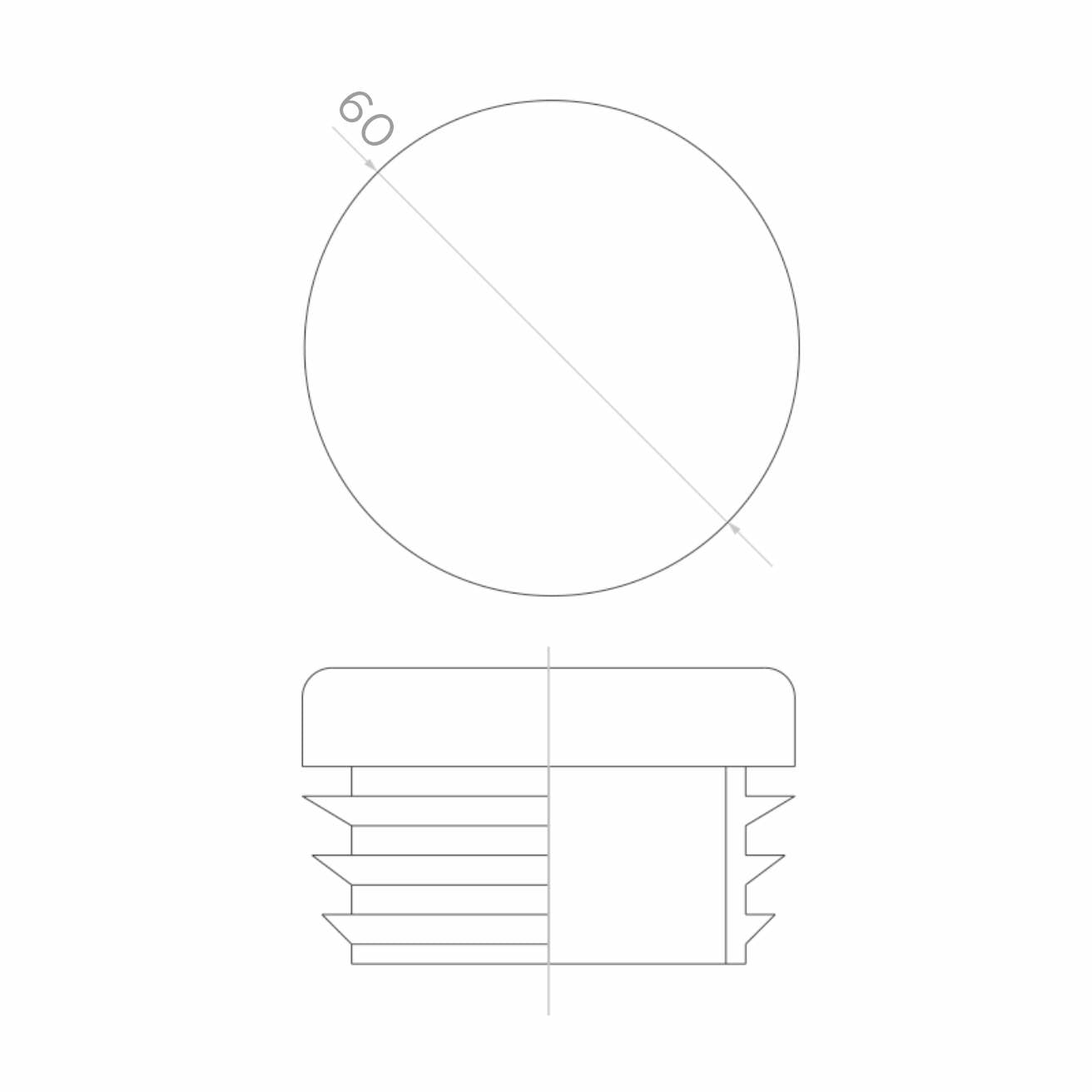 Capac plastic D=60 mm