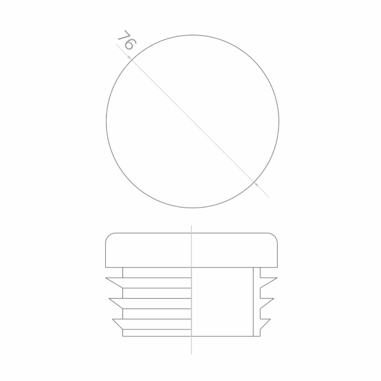 Capac plastic D=76 mm
