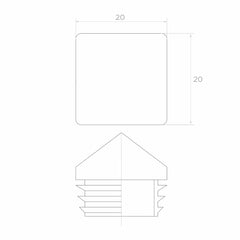 Capac plastic tip piramida 20x20 mm
