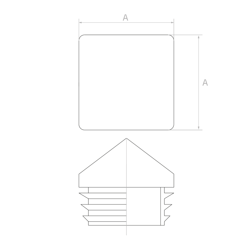 Capac plastic tip piramida 60x60 mm