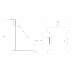 Opritor pentru poarta cu placa de 100x100 mm
