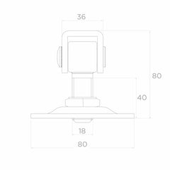 Balama reglabila M18 mm cu placa 80x80x4