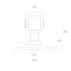 Balama reglabila M20 mm cu placa 100x100x4 mm