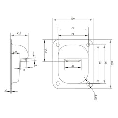 Opritor pentru porti batante – 120x100 mm , H=43 mm