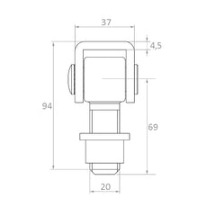 Balama reglabila INOX M20